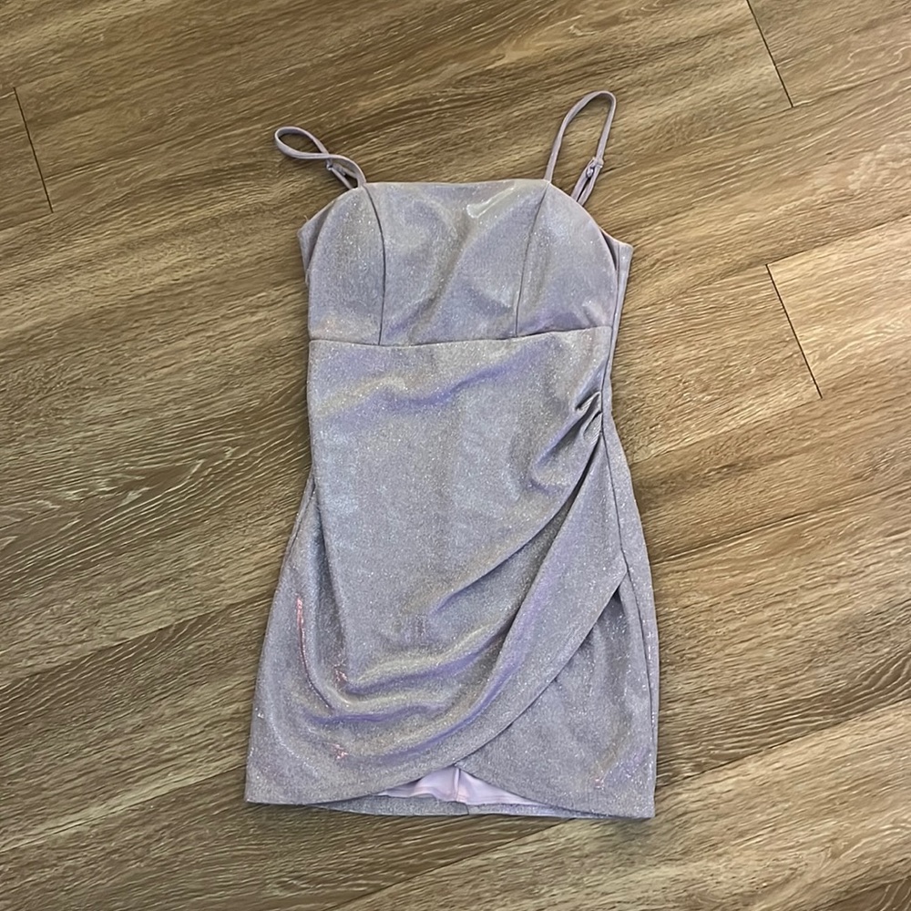 tight purple sparkly dress